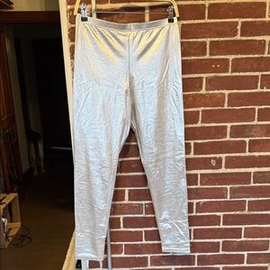 American Apparel Shimmering Silver Leggings